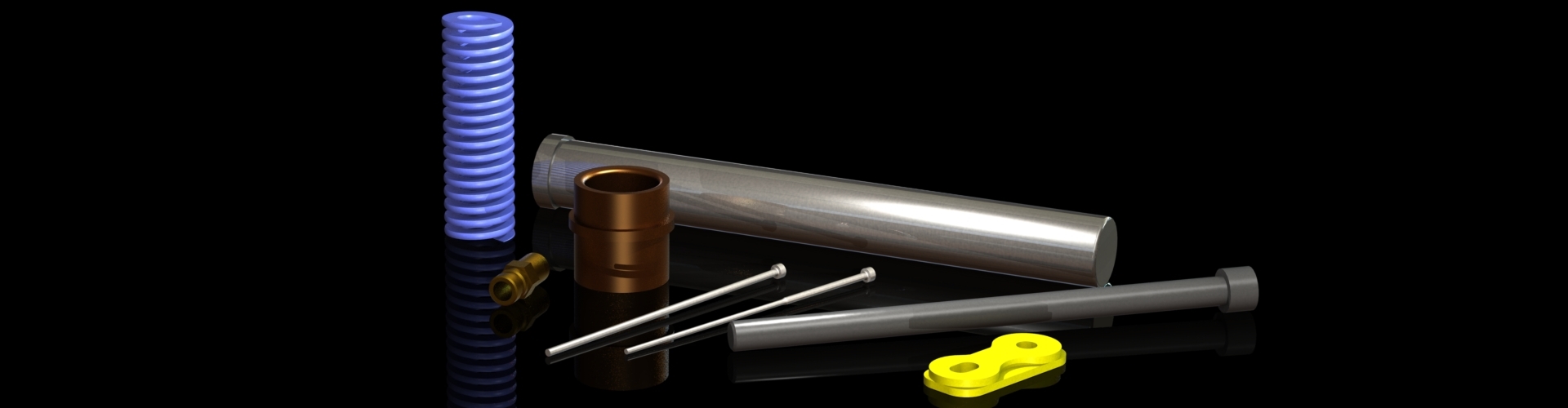 Standard components rendered in SolidWorks PhotoWorks 360.